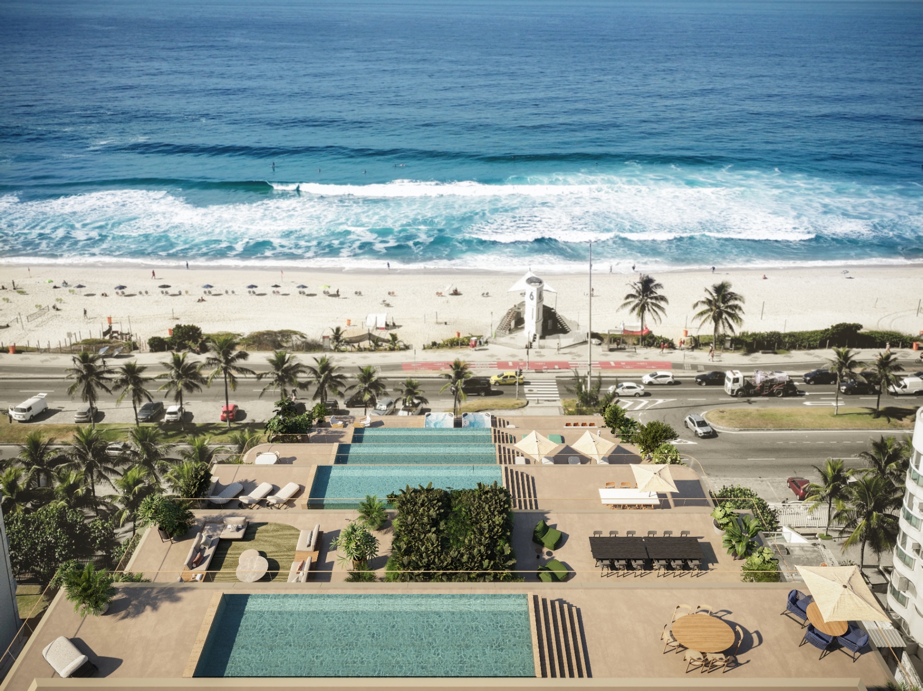 Rooftop — Piscinas sobre a orla